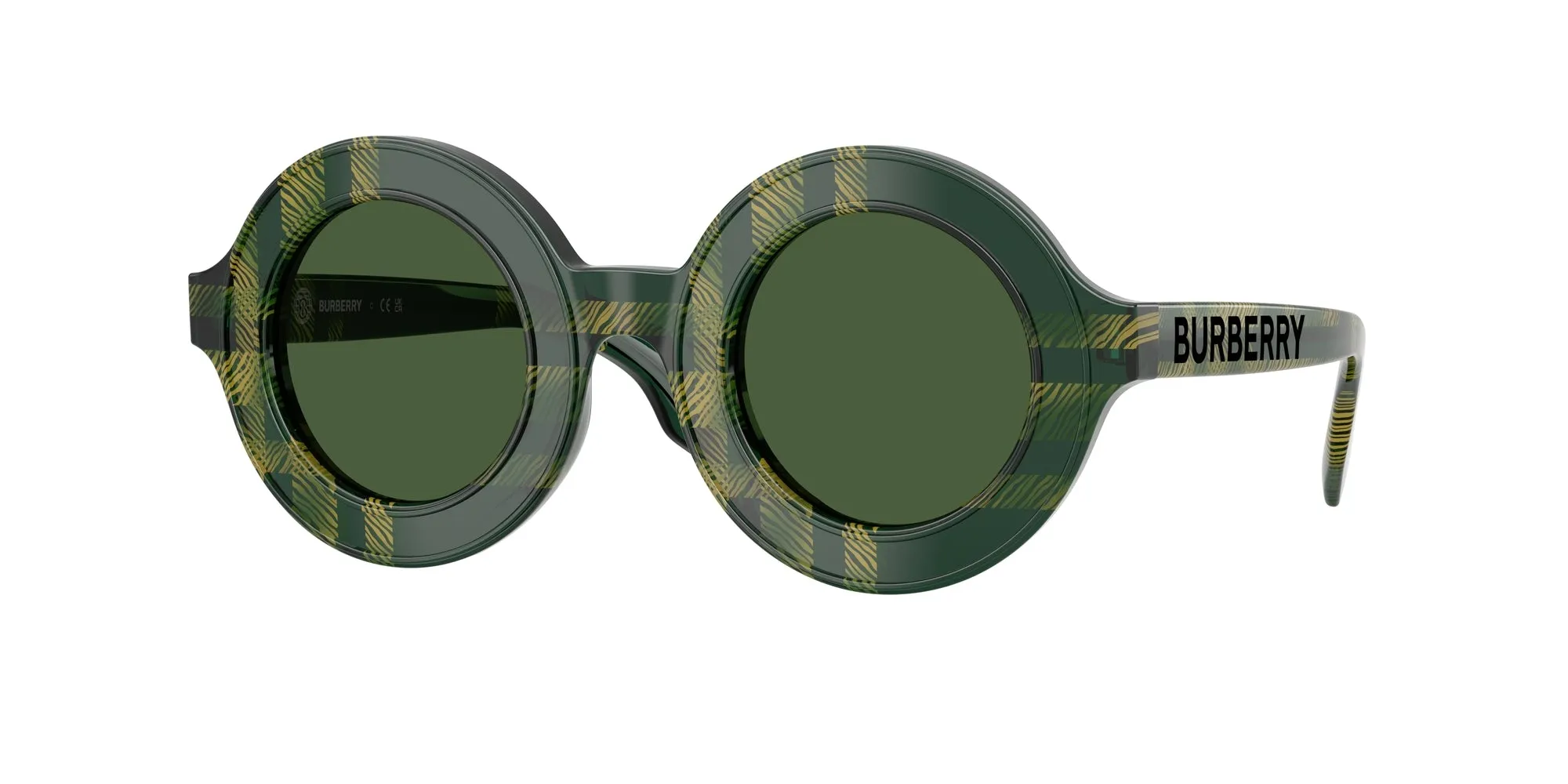 Burberry JB4386 412571 Occhiali da sole Acetato Verde Verde Rotonda Normale - immagine 1
