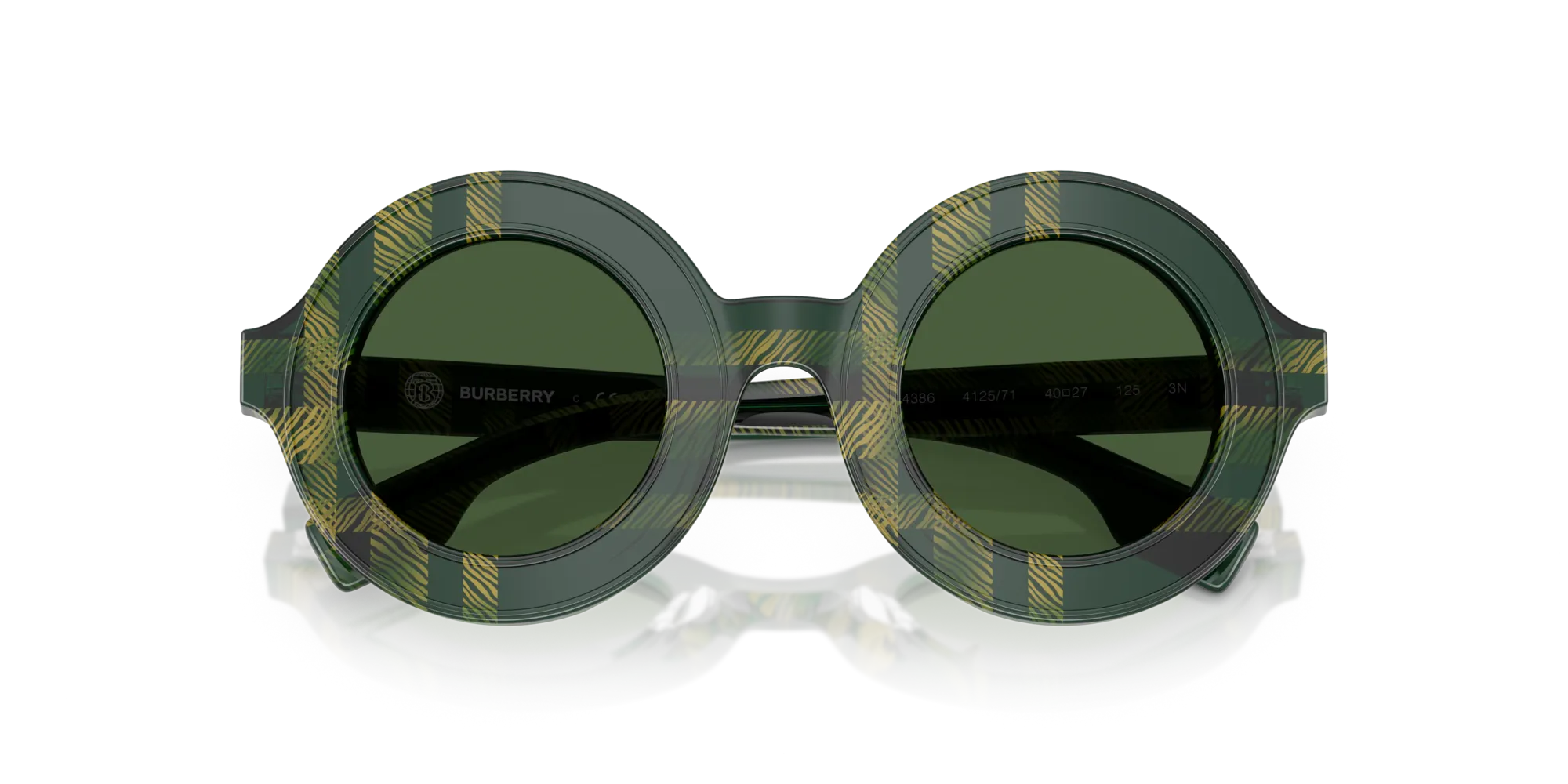 Burberry JB4386 412571 Occhiali da sole Acetato Verde Verde Rotonda Normale - immagine 2