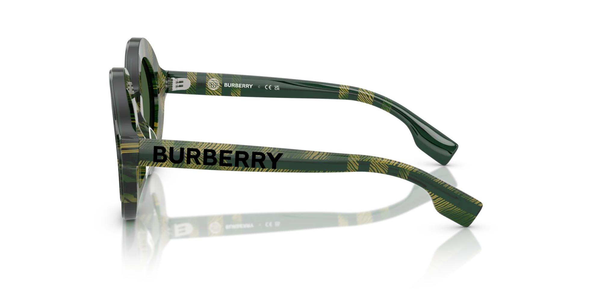 Burberry JB4386 412571 Occhiali da sole Acetato Verde Verde Rotonda Normale - immagine 4