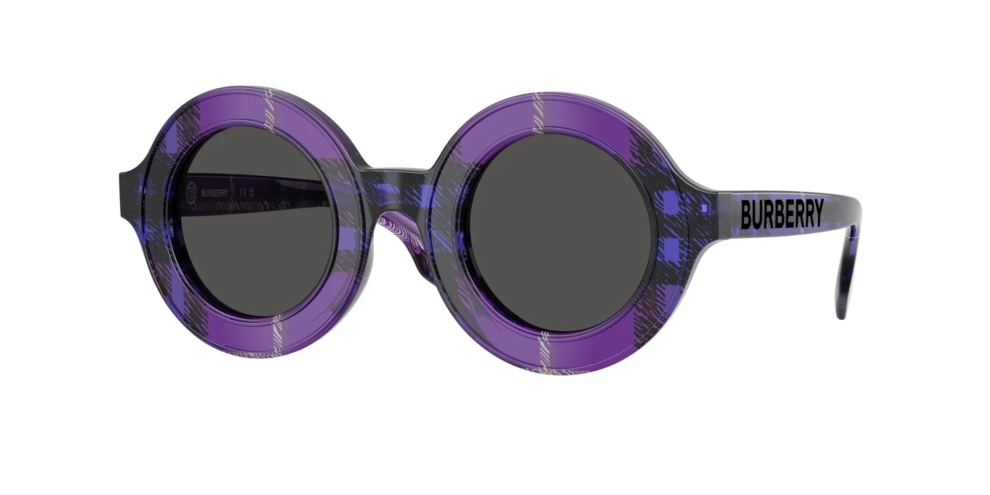 Burberry JB4386 411387 Occhiali da sole Acetato Viola Grigio Rotonda Normale - immagine 1