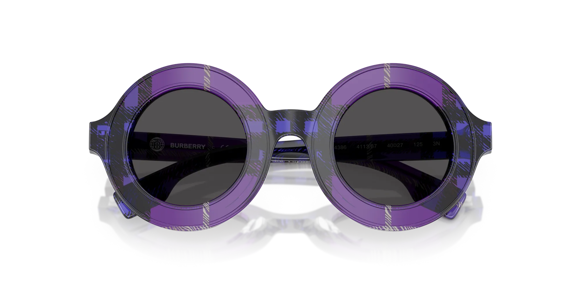 Burberry JB4386 411387 Occhiali da sole Acetato Viola Grigio Rotonda Normale - immagine 2