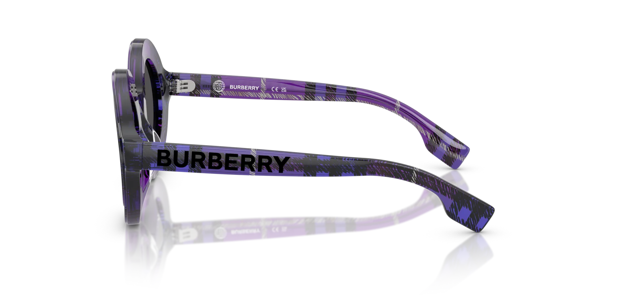 Burberry JB4386 411387 Occhiali da sole Acetato Viola Grigio Rotonda Normale - immagine 4