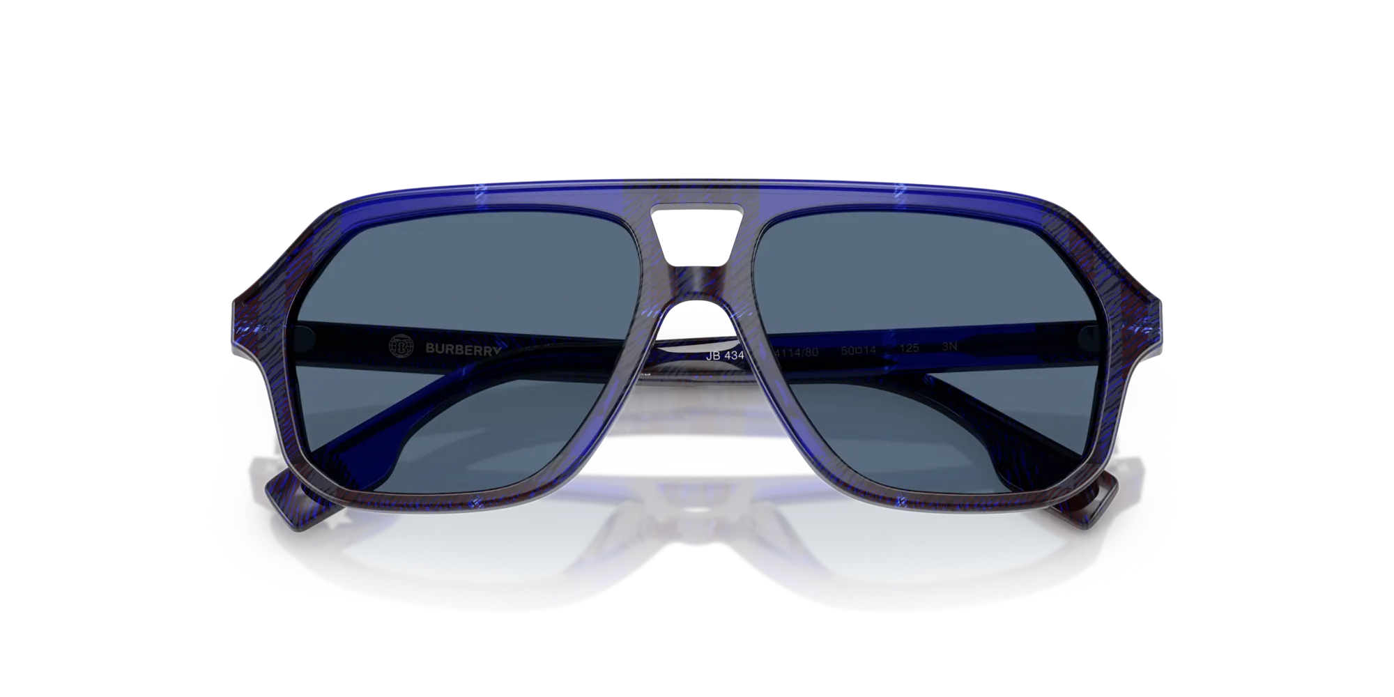 Burberry JB4340 411480 Occhiali da sole Acetato Blu Blu Geometrica Normale - immagine 2