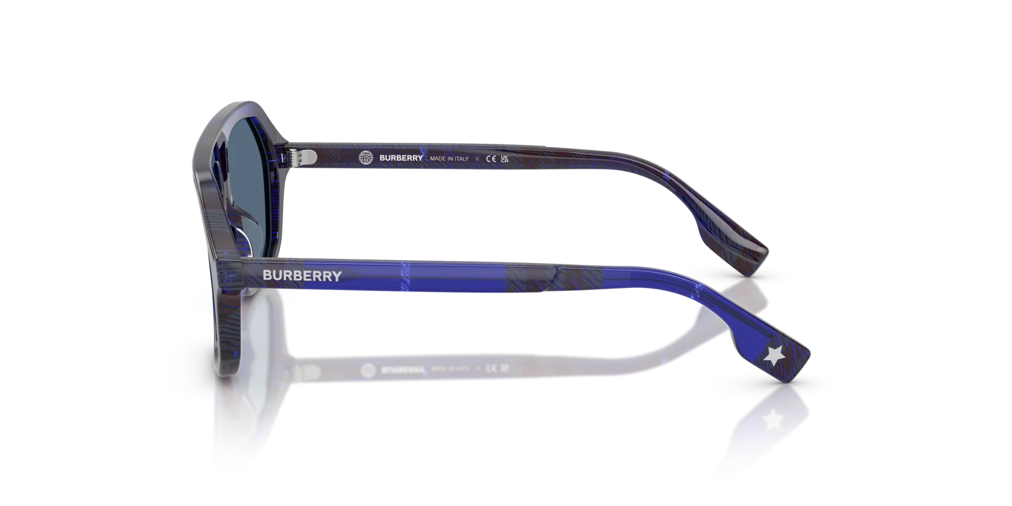 Burberry JB4340 411480 Occhiali da sole Acetato Blu Blu Geometrica Normale - immagine 4
