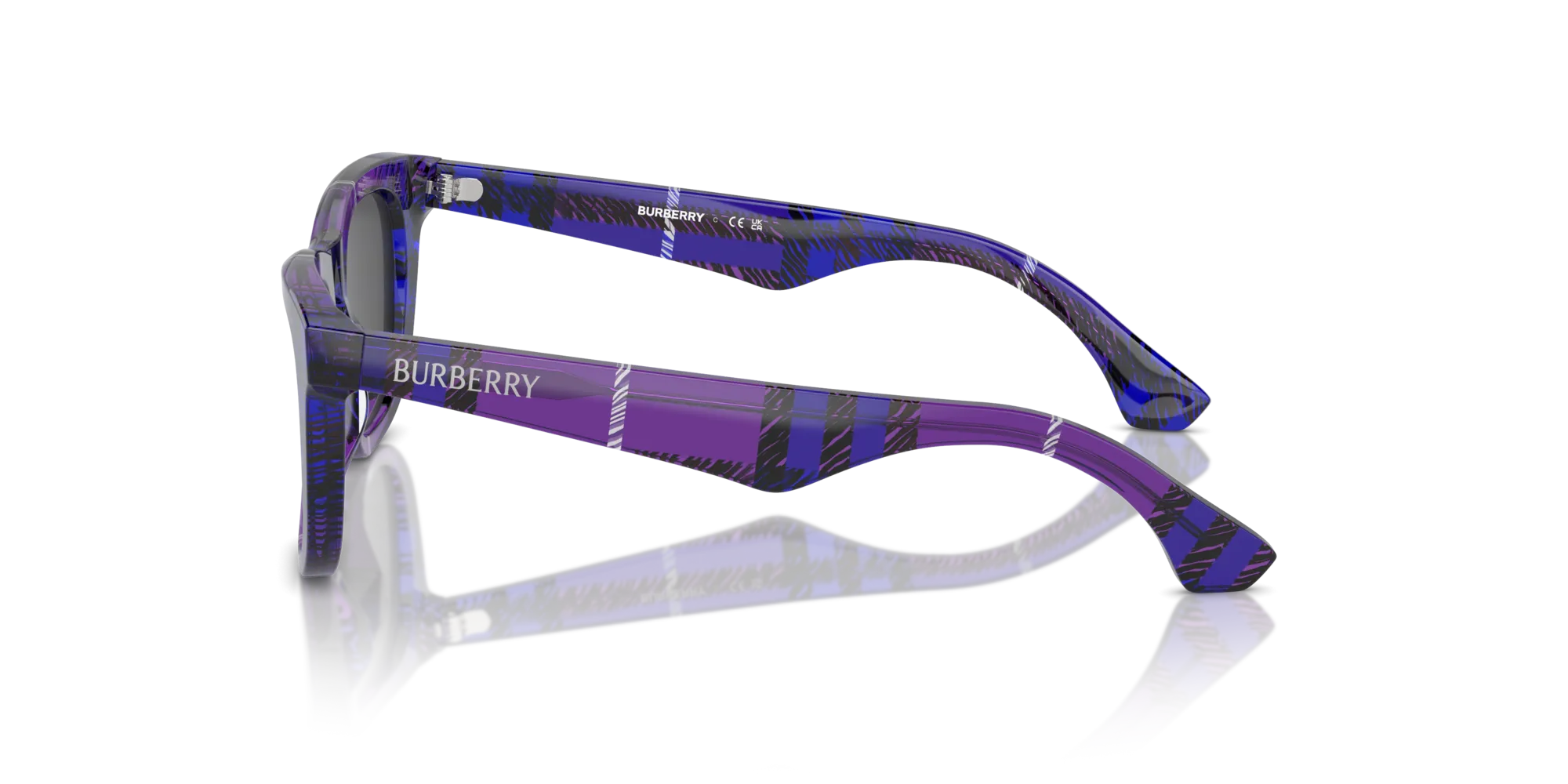 Burberry JB4002 411387 Occhiali da sole Acetato Viola Grigio Squadrata Normale - immagine 4