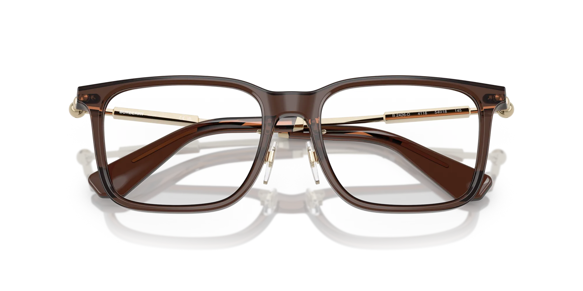 Burberry BE2426D 4116 Montature da vista Acetato Marrone Trasparente Squadrata Normale - immagine 2