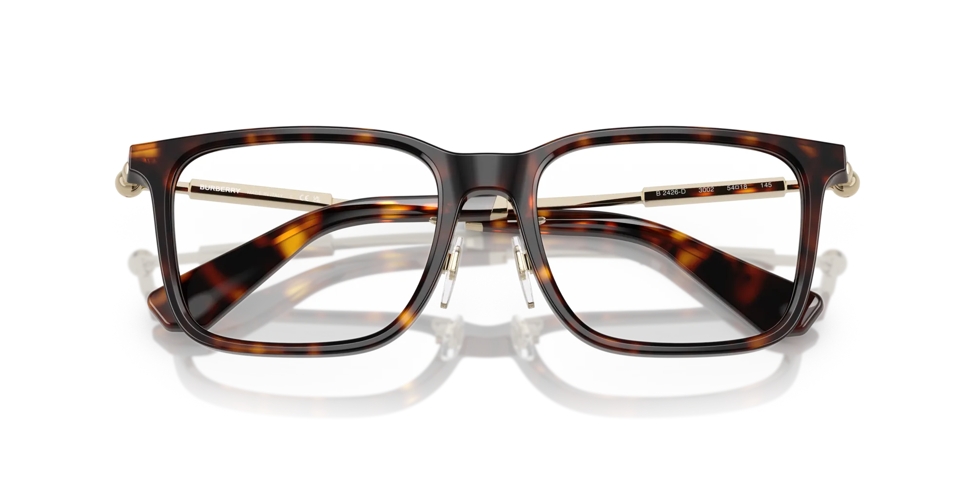 Burberry BE2426D 3002 Montature da vista Acetato Marrone Trasparente Squadrata Normale - immagine 2