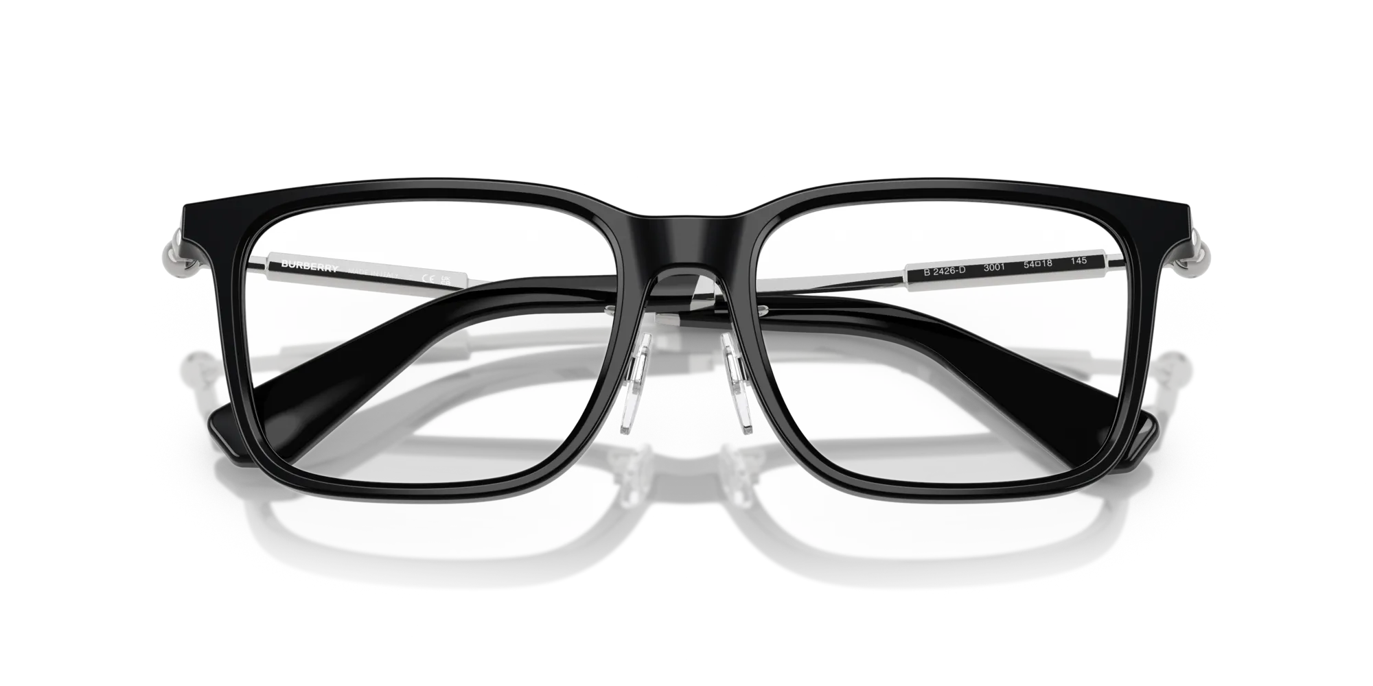 Burberry BE2426D 3001 Montature da vista Acetato Nero Squadrata Normale - immagine 2