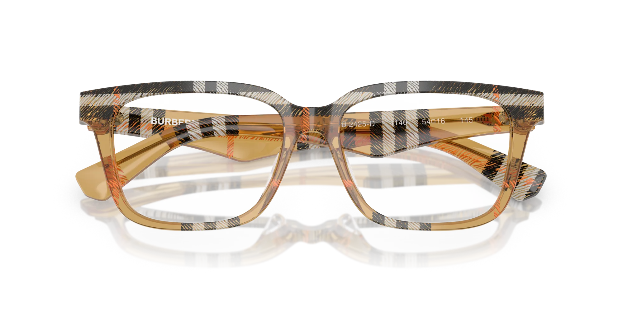 Burberry BE2425D 4146 Montature da vista Acetato Marrone Trasparente Squadrata Normale - immagine 2