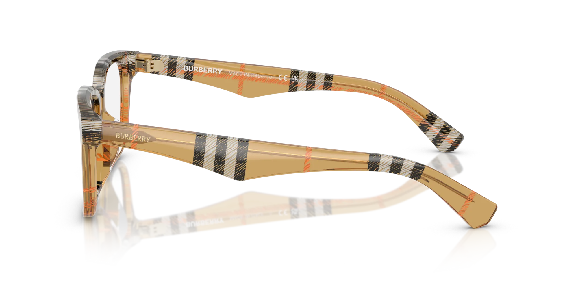 Burberry BE2425D 4146 Montature da vista Acetato Marrone Trasparente Squadrata Normale - immagine 4