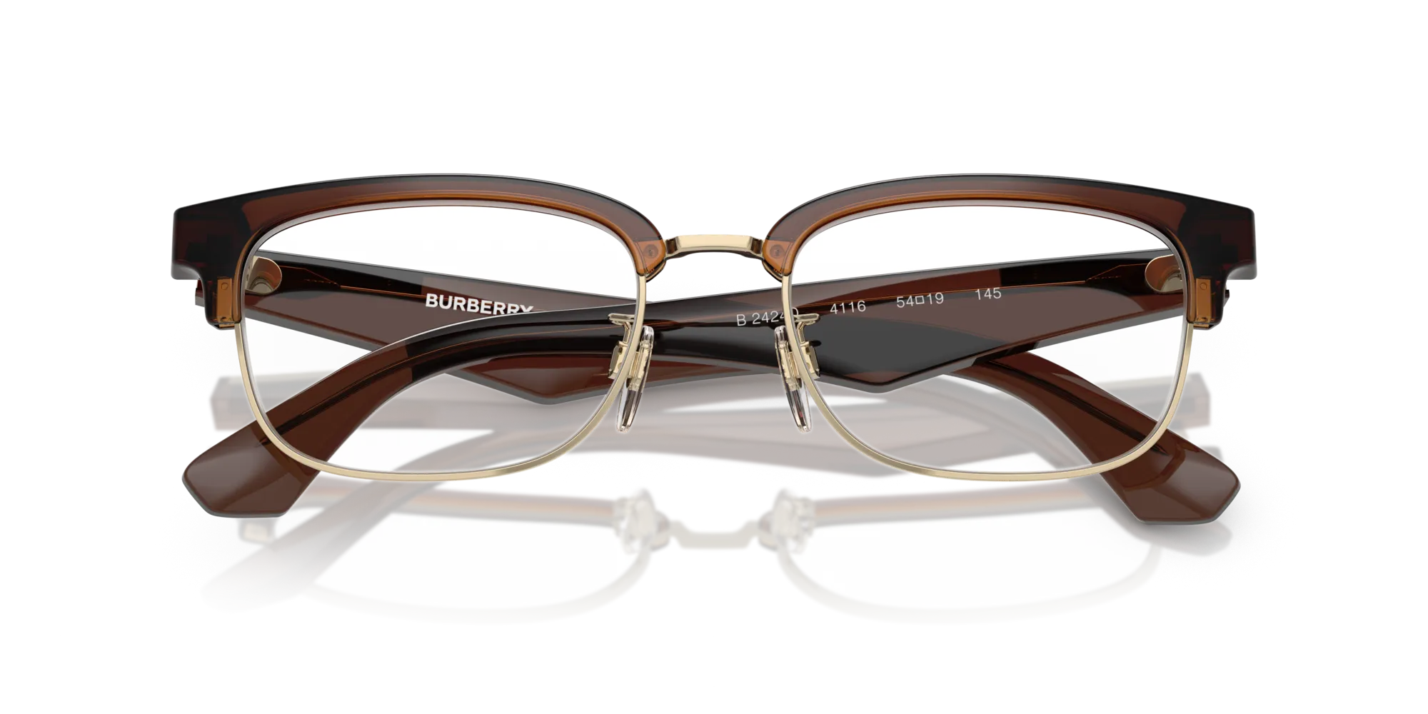 Burberry BE2424D 4116 Montature da vista Iniettato Oro Trasparente Squadrata Normale - immagine 2