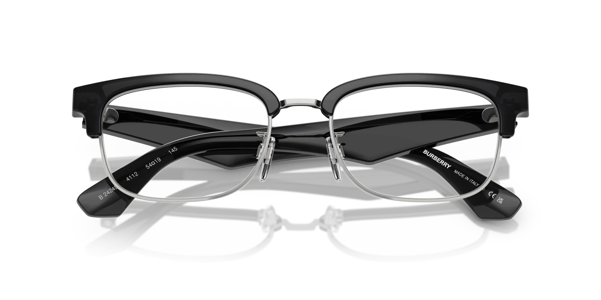 Burberry BE2424D 4112 Montature da vista Iniettato Argento Squadrata Normale - immagine 2
