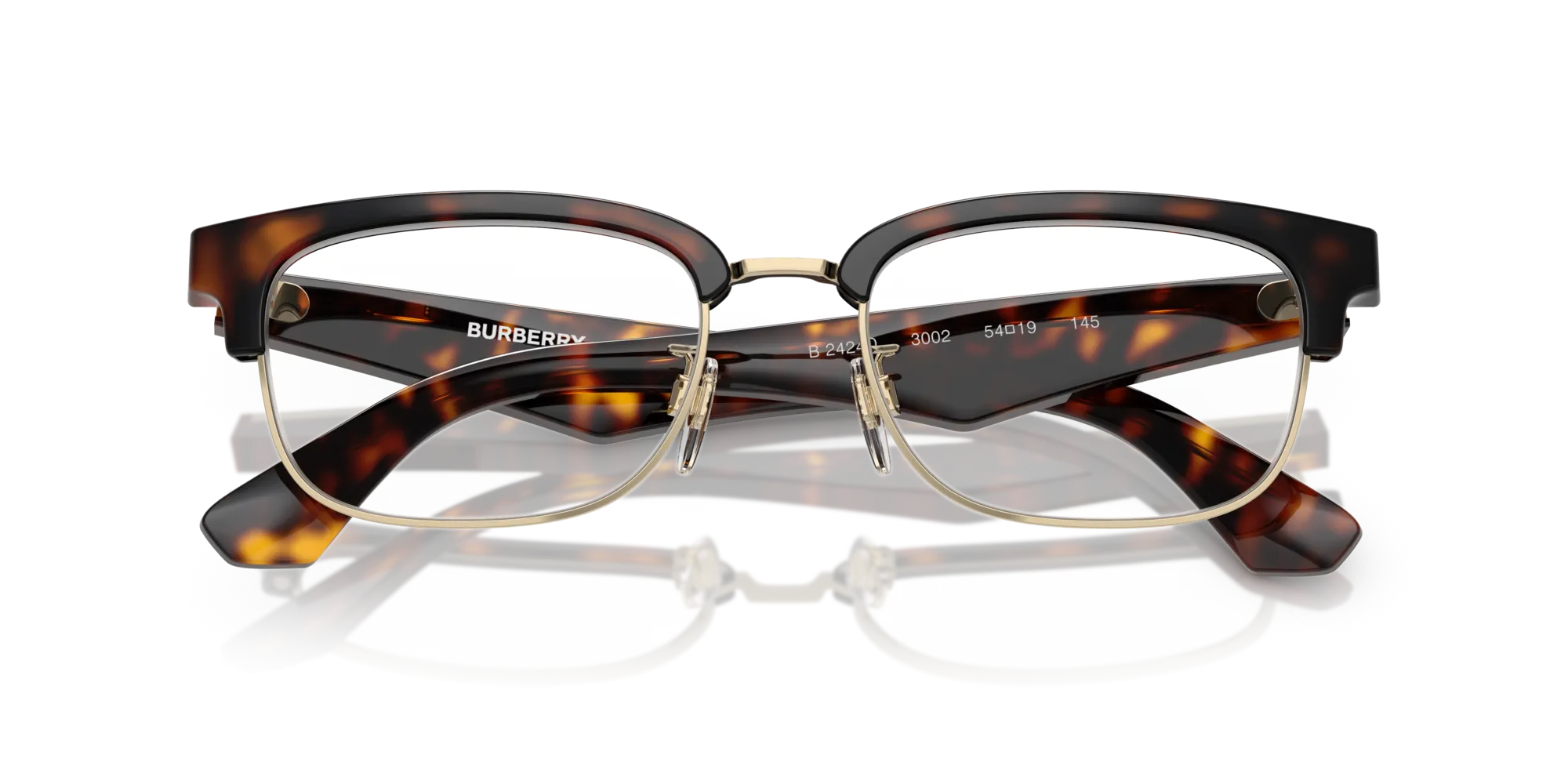 Burberry BE2424D 3002 Montature da vista Iniettato Oro Trasparente Squadrata Normale - immagine 2