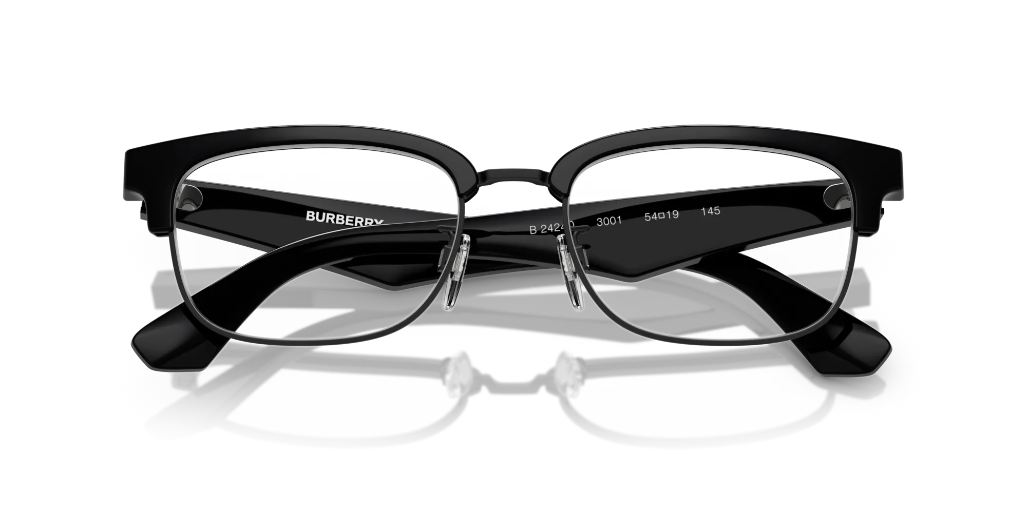 Burberry BE2424D 3001 Montature da vista Iniettato Nero Squadrata Normale - immagine 2