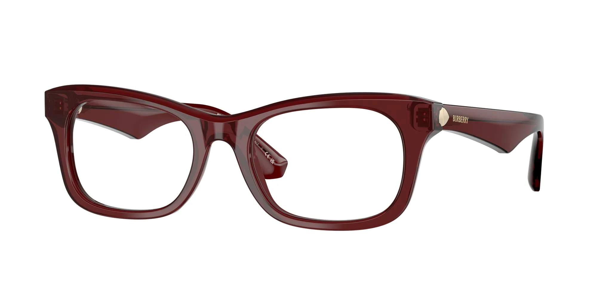 Burberry BE2422 4128 Montature da vista Acetato Rosso Trasparente Squadrata Normale - immagine 1