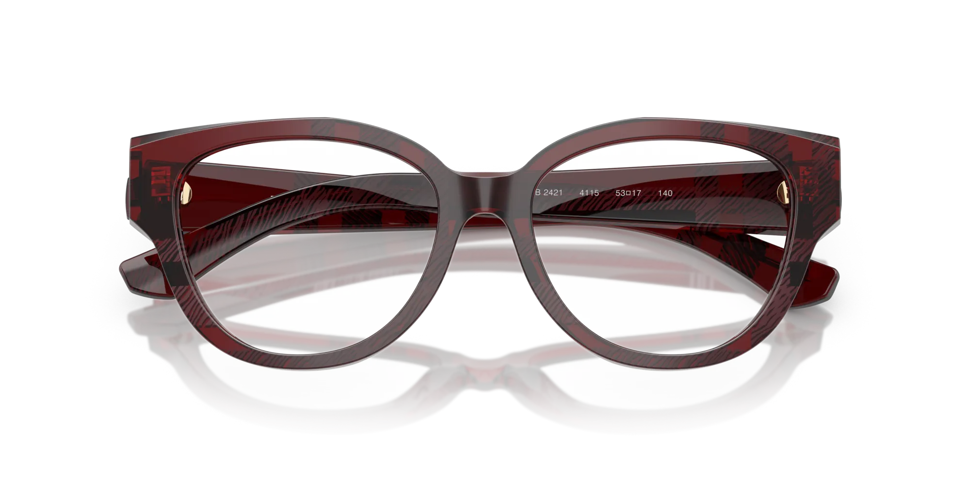 Burberry BE2421 4115 Montature da vista Acetato Rosso Pantos Normale - immagine 2
