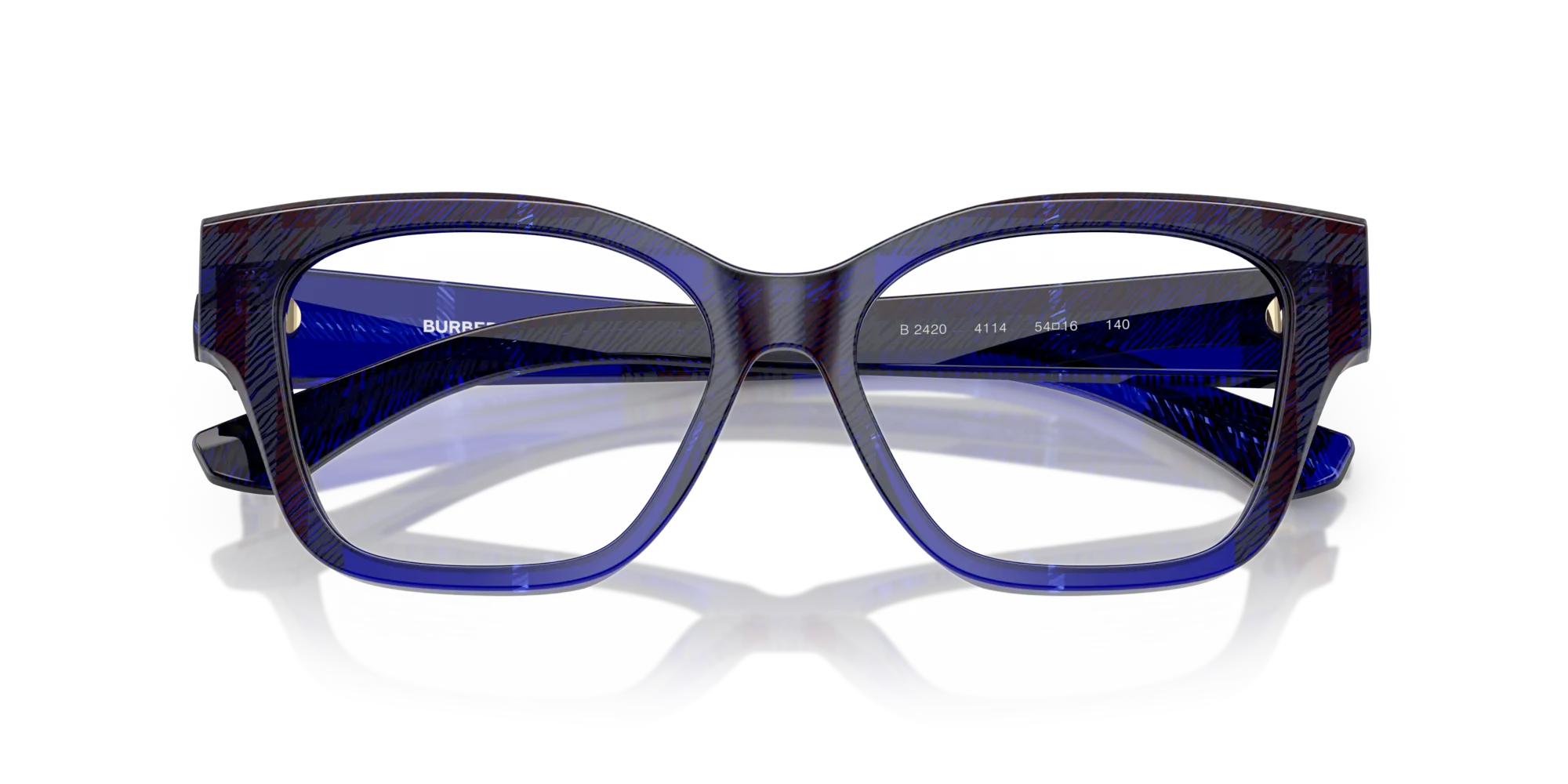 Burberry BE2420 4114 Montature da vista Acetato Blu Trasparente Cat Eye Normale - immagine 2
