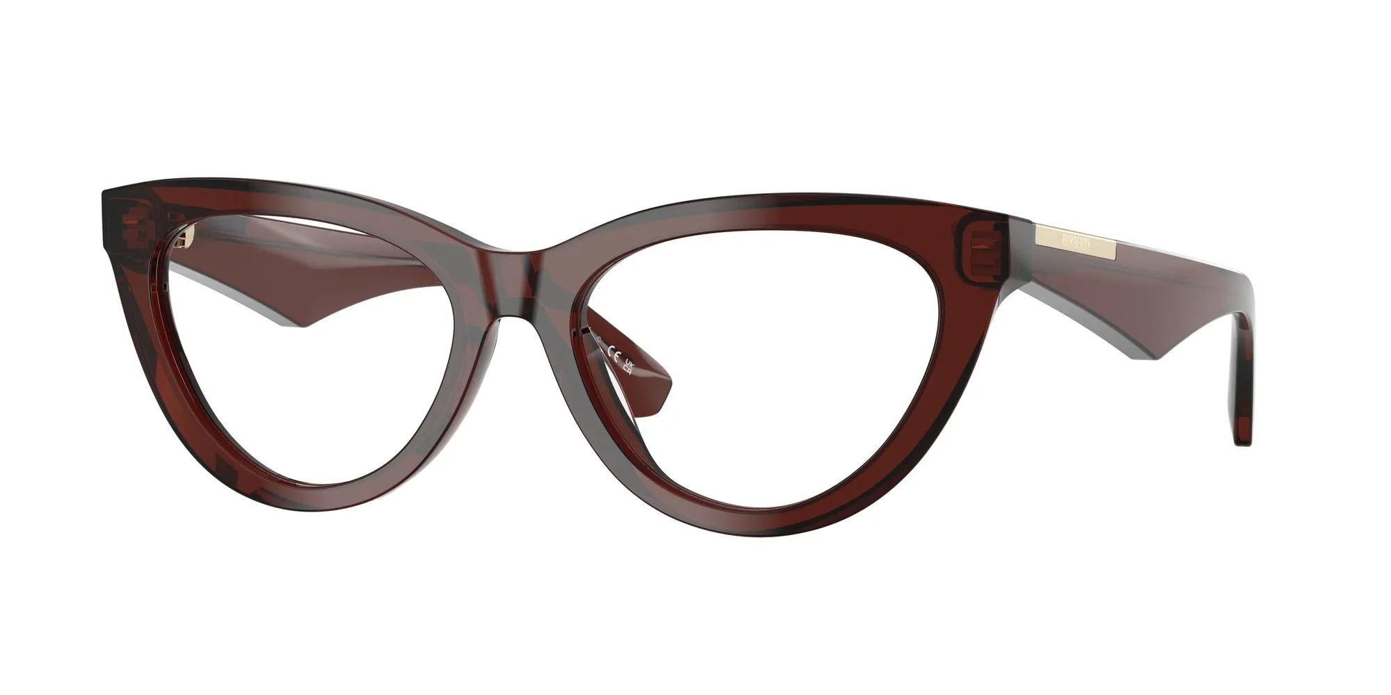 Burberry BE2418U 4144 Montature da vista Acetato Marrone Trasparente Cat Eye Normale - immagine 1