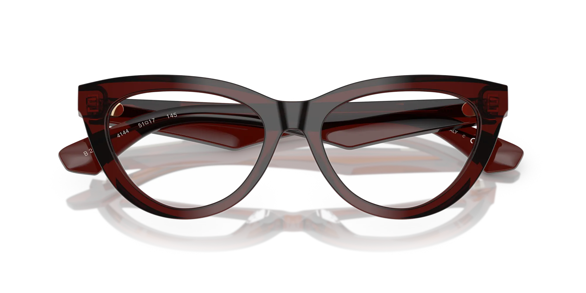 Burberry BE2418U 4144 Montature da vista Acetato Marrone Trasparente Cat Eye Normale - immagine 2