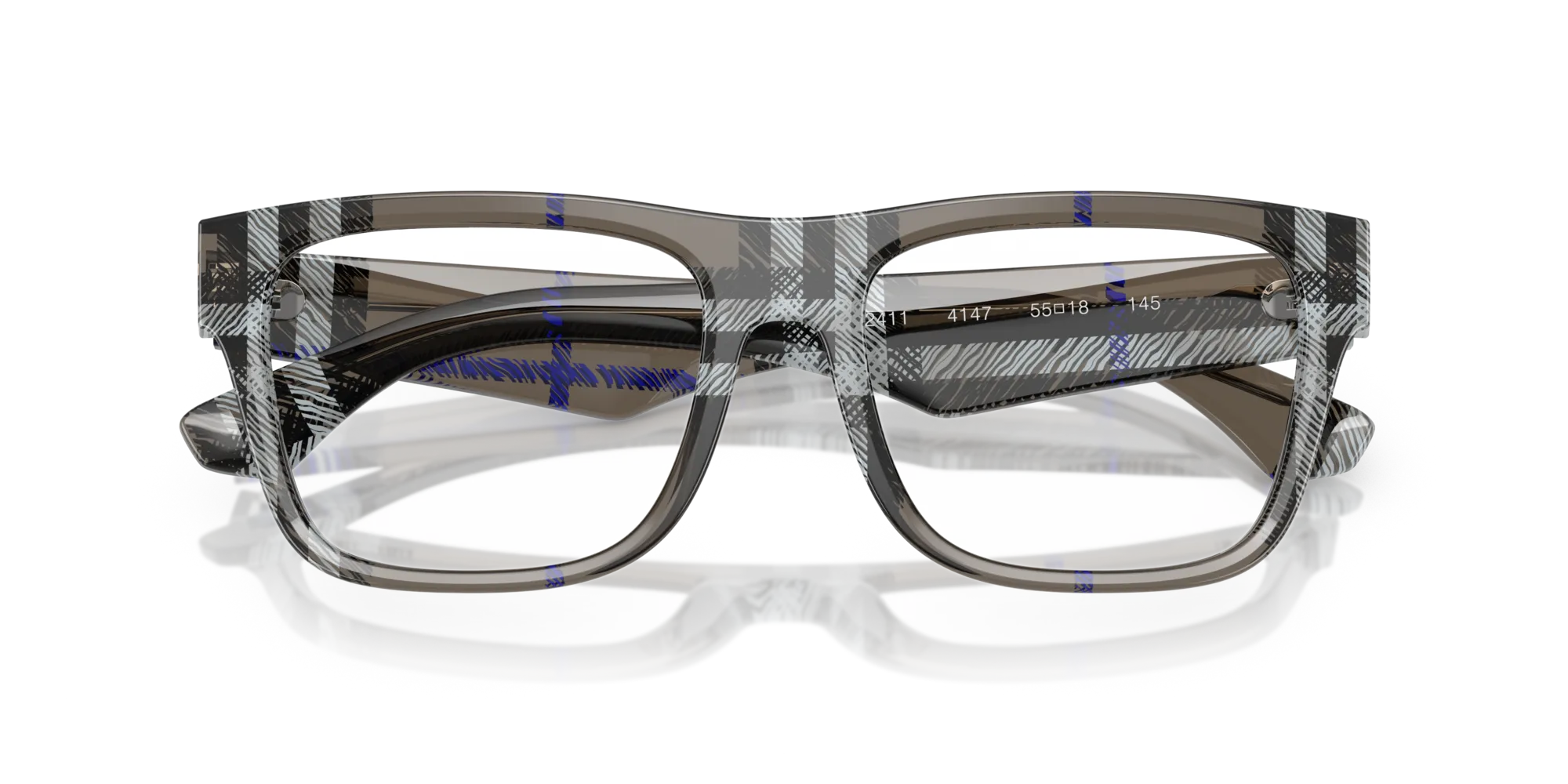 Burberry BE2411 4147 Montature da vista Acetato Grigio Squadrata Normale - immagine 2