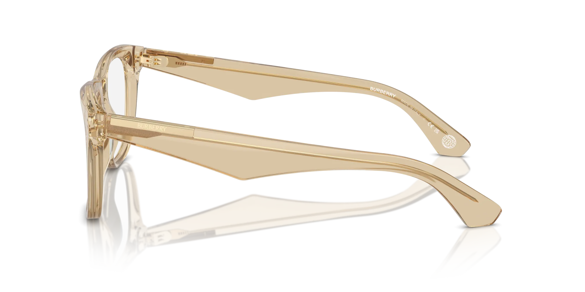 Burberry BE2409 4123 Montature da vista Acetato Beige Trasparente Squadrata Normale - immagine 4