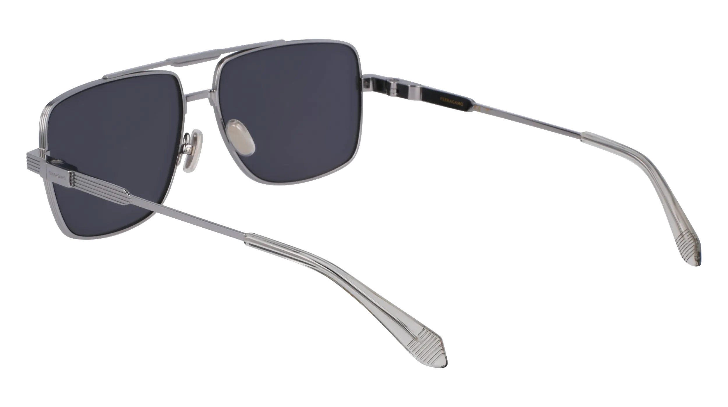 Ferragamo SF318SP 021 Occhiali da sole Titanio Rutenio Squadrata Normale - immagine 4