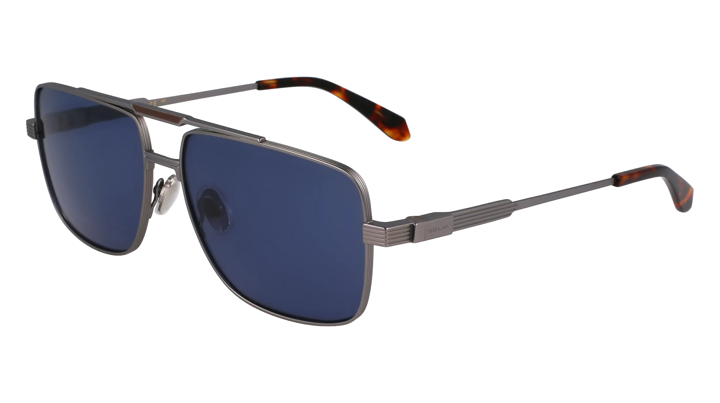 Ferragamo SF318S 021 Occhiali da sole Titanio Rutenio Squadrata Normale - immagine 1