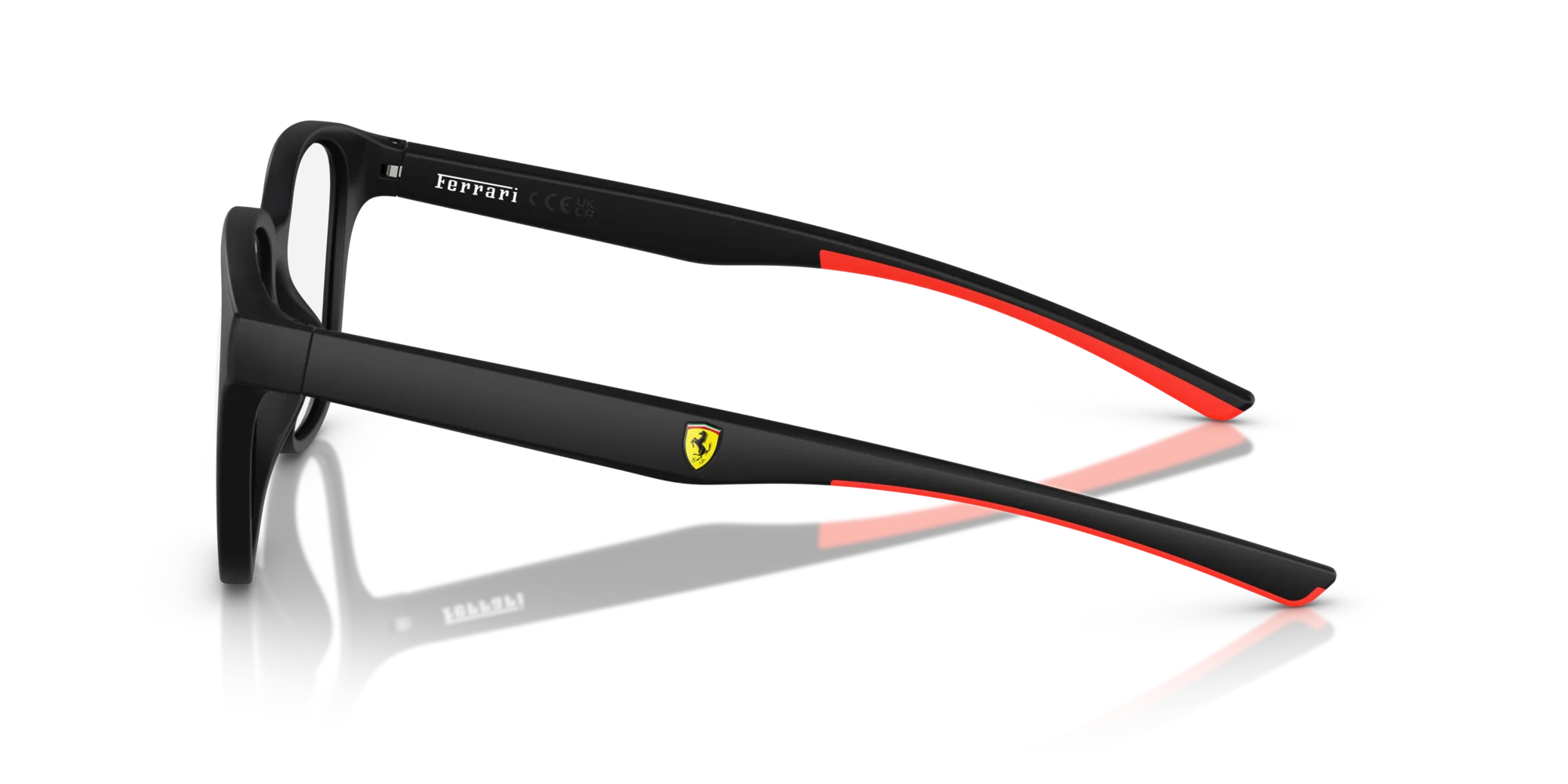 Ferrari Scuderia FZ8015U 504 Montature da vista Iniettato Nero Rotonda Normale - immagine 4