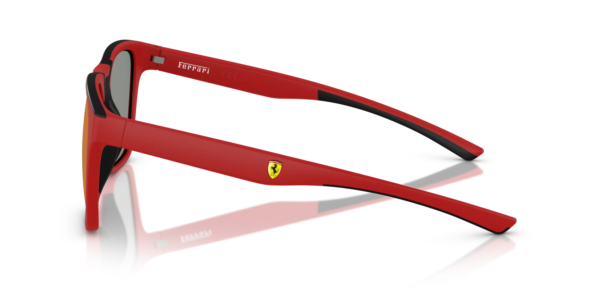 Ferrari Scuderia FZ6013D 514/6P Occhiali da sole Iniettato Rosso Rosso Squadrata Specchiate - immagine 4