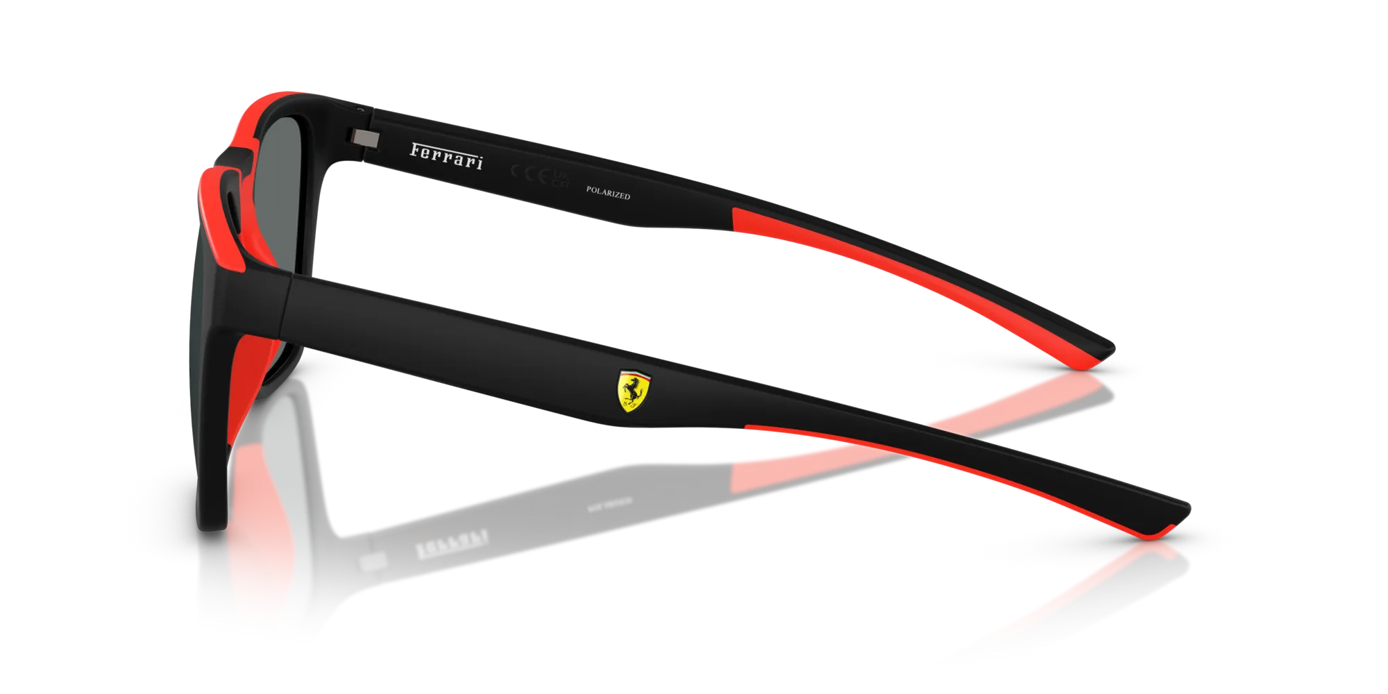 Ferrari Scuderia FZ6013D 504/81 Occhiali da sole Iniettato Nero Grigio Squadrata Polarizzata - immagine 4