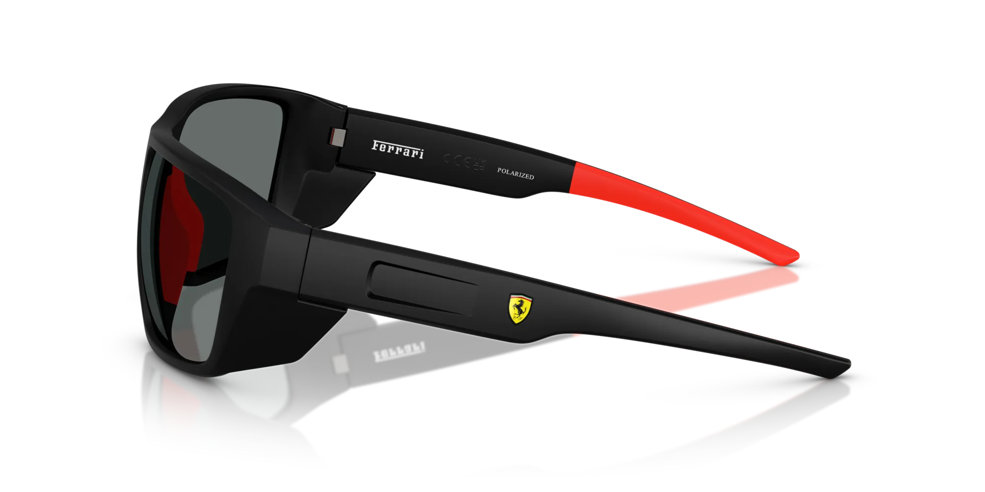 Ferrari Scuderia FZ6012U 504/81 Occhiali da sole Iniettato Nero Grigio Squadrata Polarizzata - immagine 4
