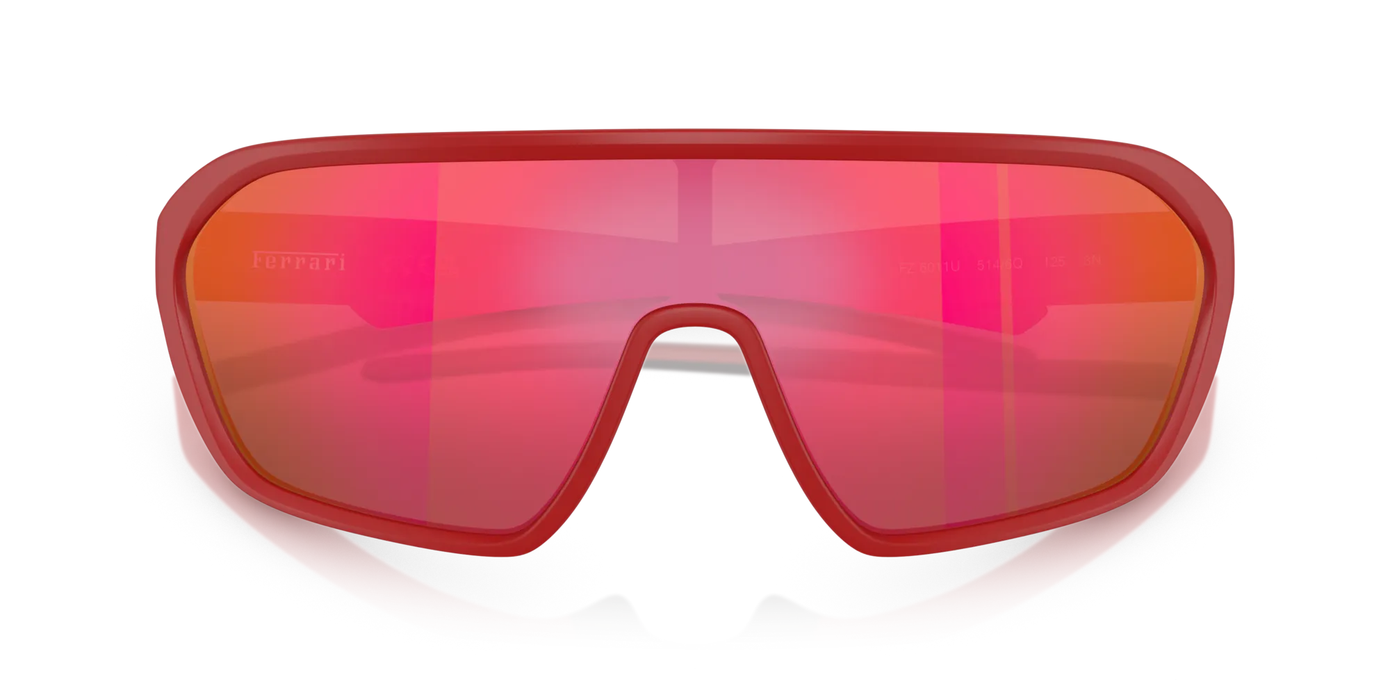 Ferrari Scuderia FZ6011U 514/6Q Occhiali da sole Iniettato Rosso Rosso Pillow Specchiate - immagine 2