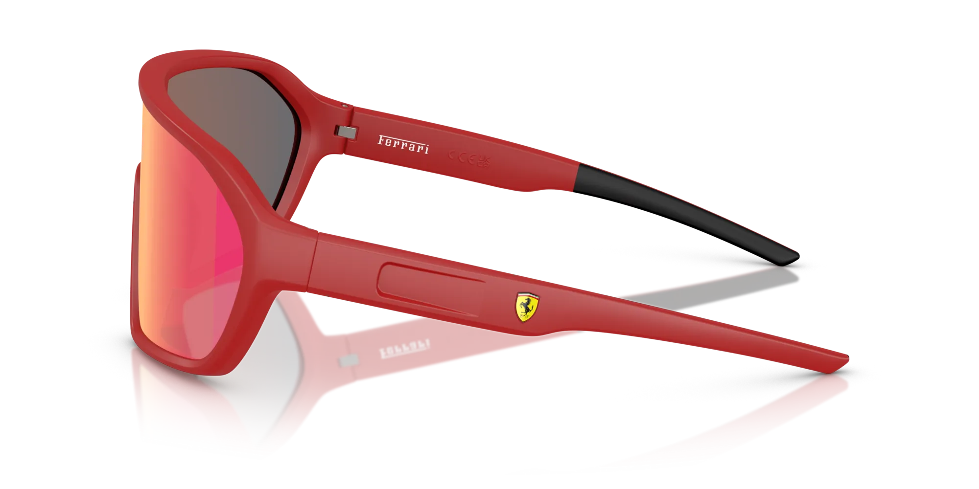 Ferrari Scuderia FZ6011U 514/6Q Occhiali da sole Iniettato Rosso Rosso Pillow Specchiate - immagine 4