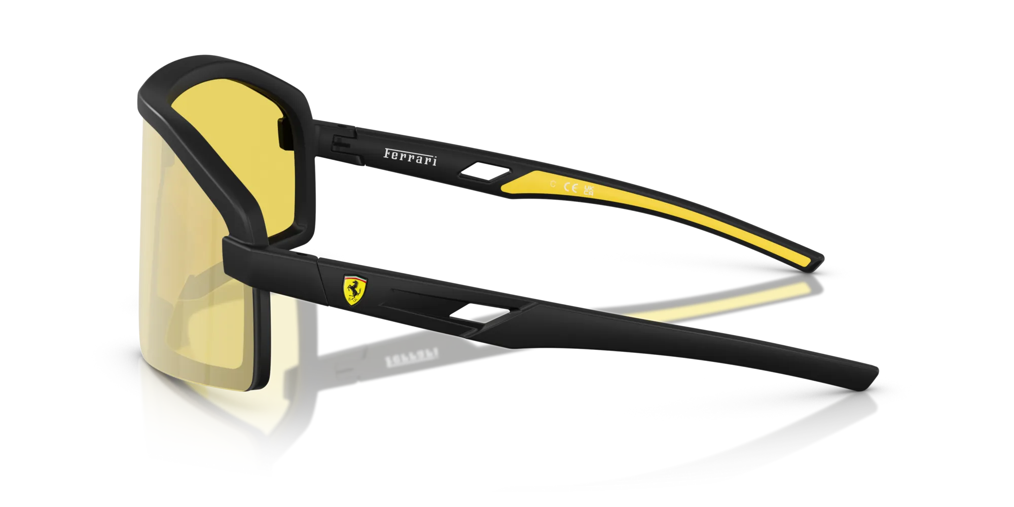 Ferrari Scuderia FZ6010U 504/V9 Occhiali da sole Iniettato Nero Giallo Geometrica Normale - immagine 4