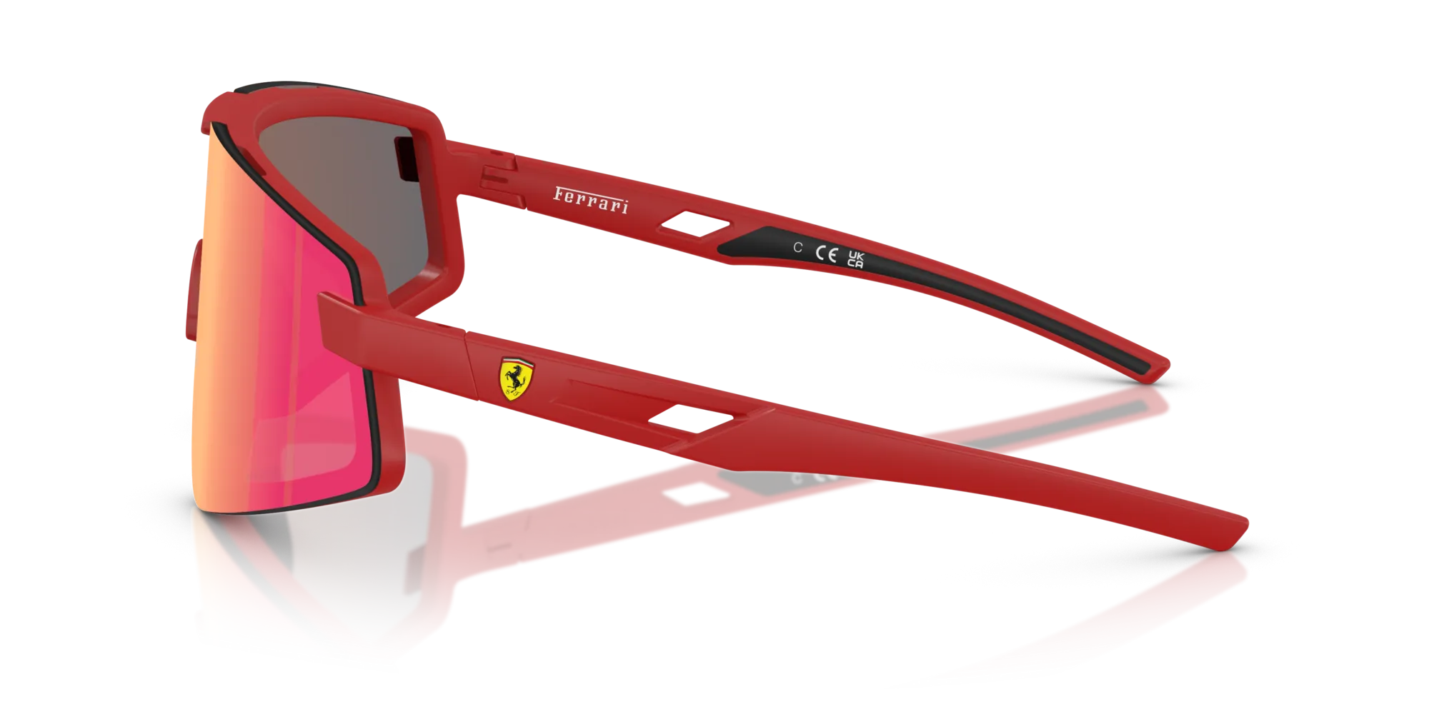 Ferrari Scuderia FZ6009U 514/6Q Occhiali da sole Iniettato Rosso Rosso Geometrica Specchiate - immagine 4