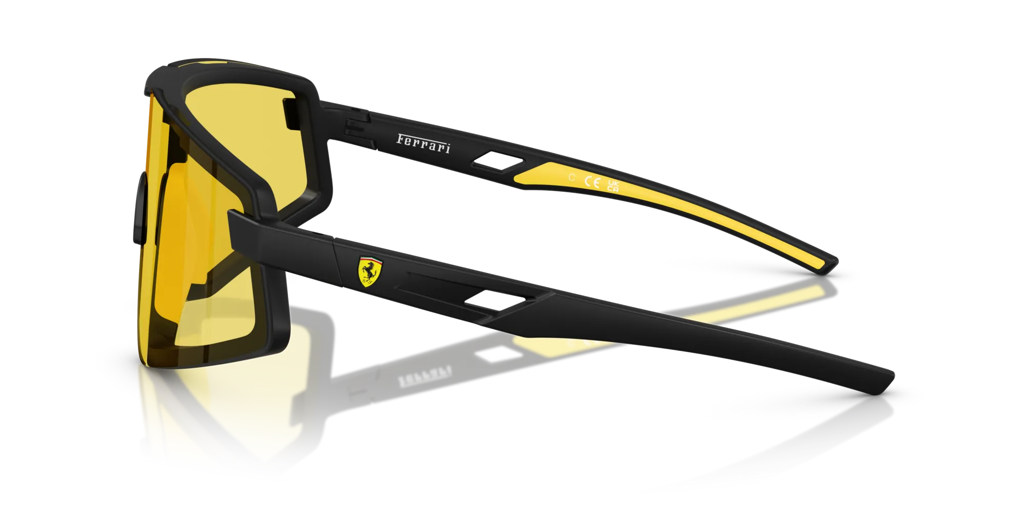 Ferrari Scuderia FZ6009U 504/V9 Occhiali da sole Iniettato Nero Giallo Geometrica Normale - immagine 4