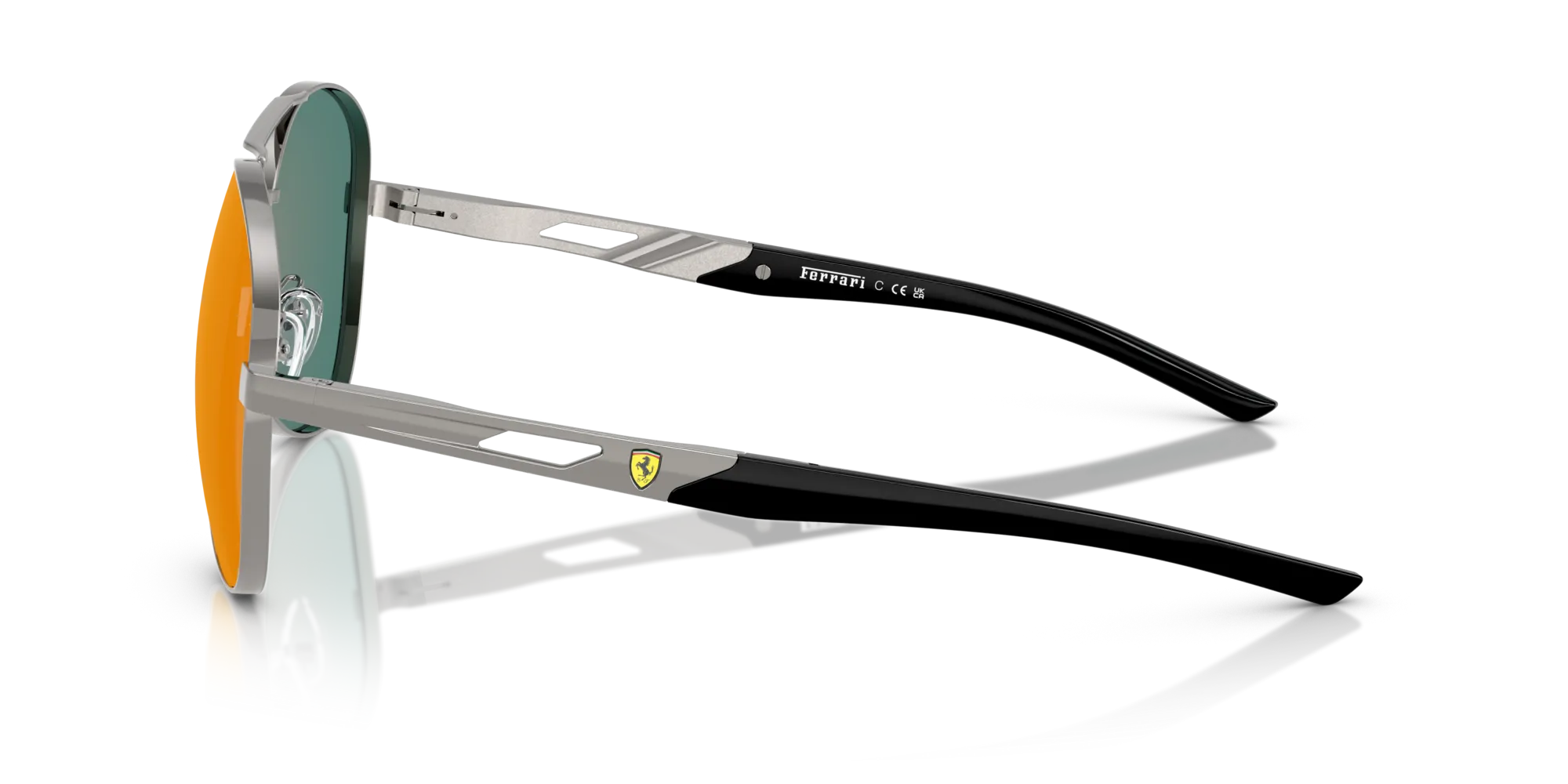 Ferrari Scuderia FZ5002D 104/6Q Occhiali da sole Metallo Grigio Rosso Pilot Specchiate - immagine 4