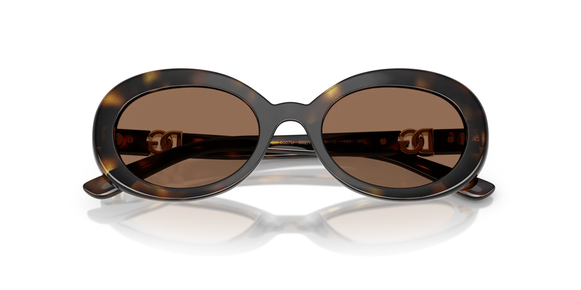 Dolce & Gabbana DX6007U 502/73 Occhiali da sole Iniettato Tartaruga Marrone Rotonda Normale - immagine 2