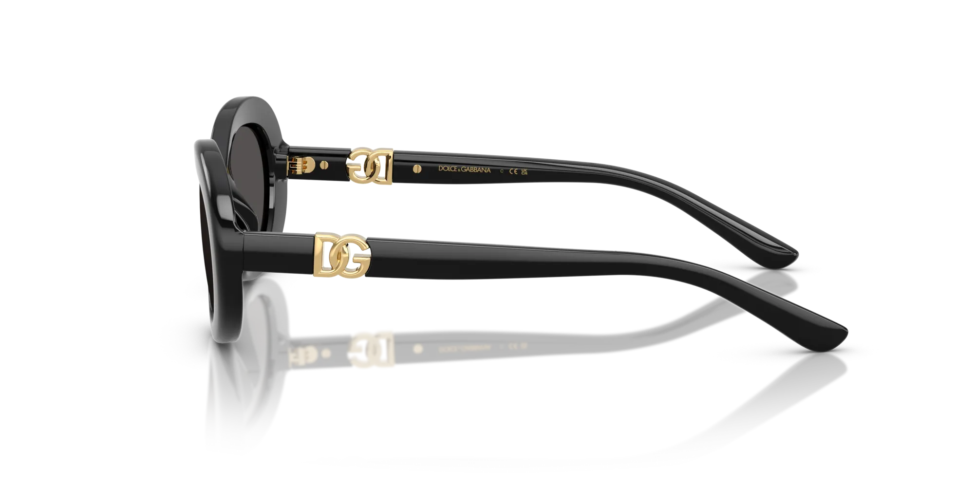 Dolce & Gabbana DX6007U 501/87 Occhiali da sole Iniettato Nero Grigio Rotonda Normale - immagine 4