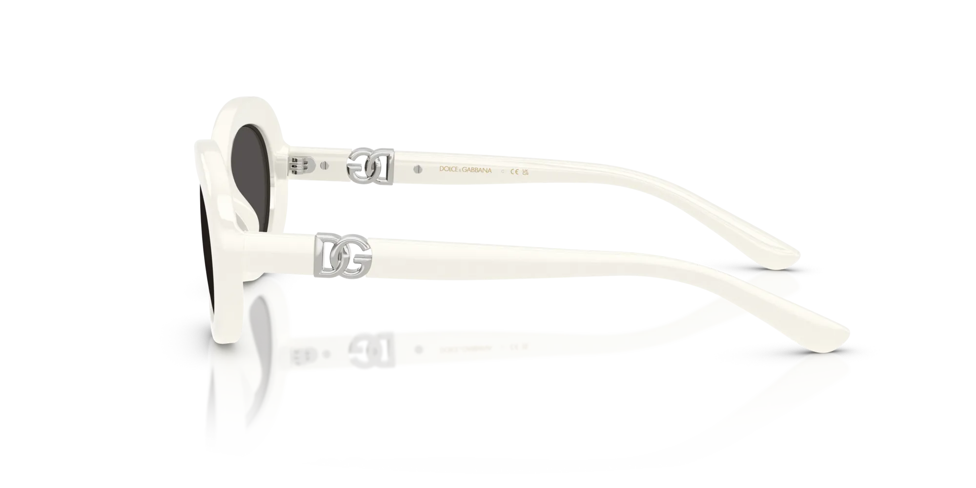 Dolce & Gabbana DX6007U 331287 Occhiali da sole Iniettato Bianco Grigio Rotonda Normale - immagine 4