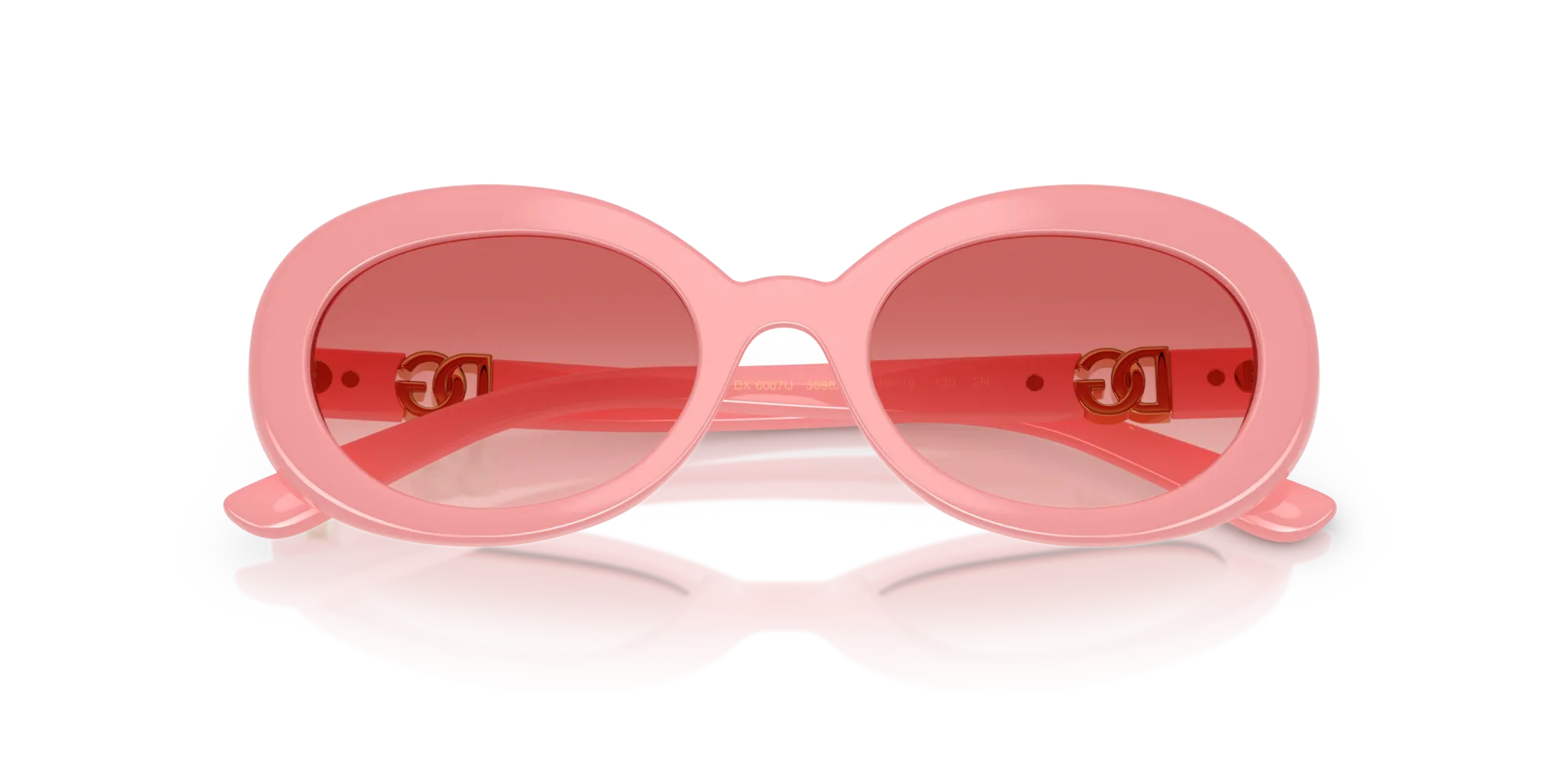 Dolce & Gabbana DX6007U 30982B Occhiali da sole Iniettato Rosa Rosa Rotonda Normale Sfumato - immagine 2