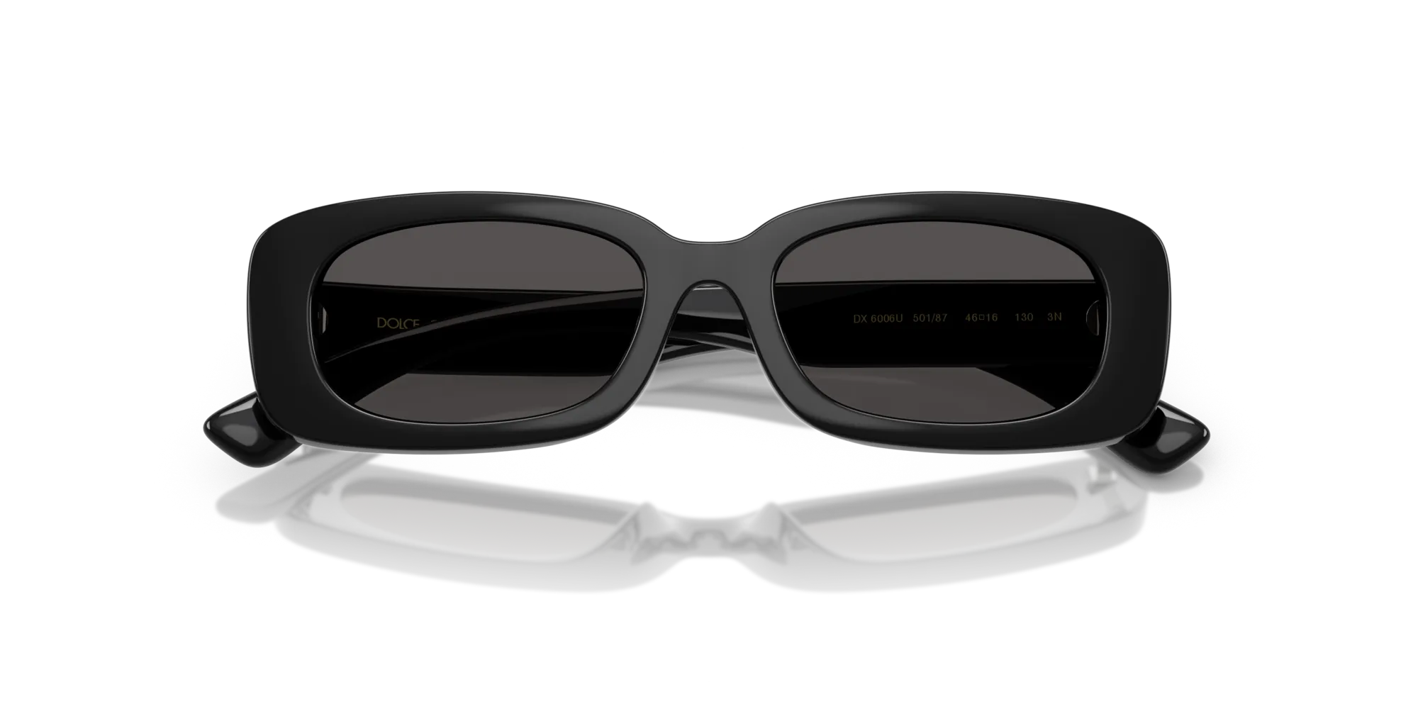 Dolce & Gabbana DX6006U 501/87 Occhiali da sole Iniettato Nero Grigio Squadrata Normale - immagine 2
