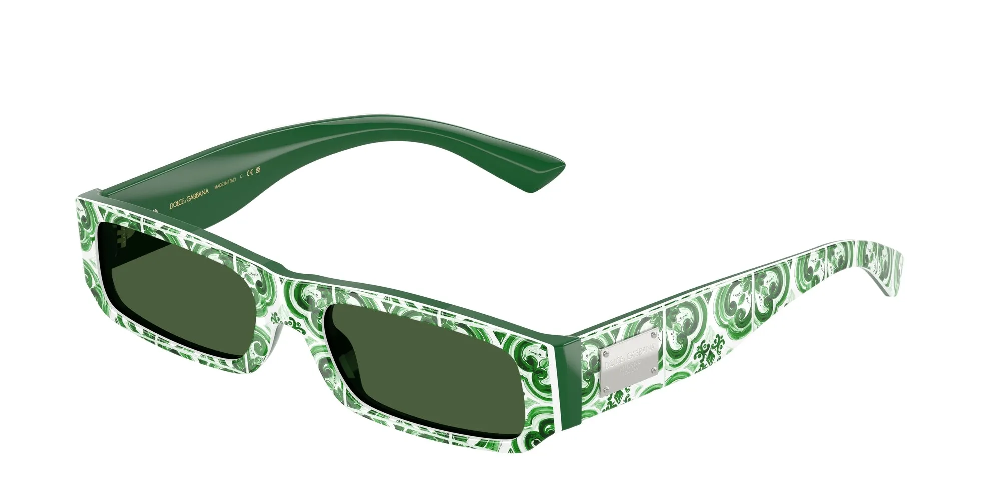 Dolce & Gabbana DX4005 343671 Occhiali da sole Acetato Verde Verde Squadrata Normale - immagine 1
