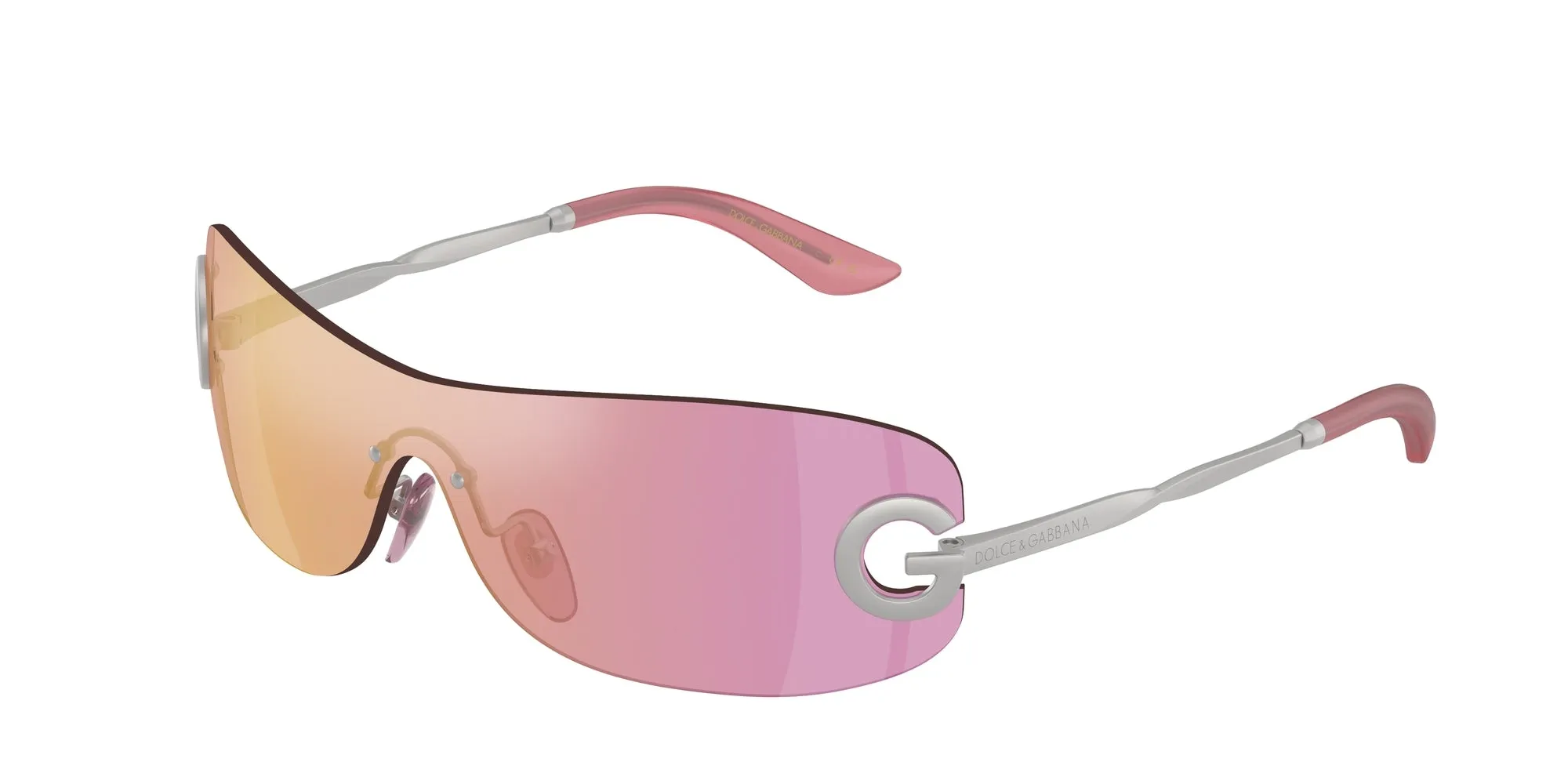 Dolce & Gabbana DX2001 13641T Occhiali da sole Metallo Argento Rosa Squadrata Specchiate - immagine 1