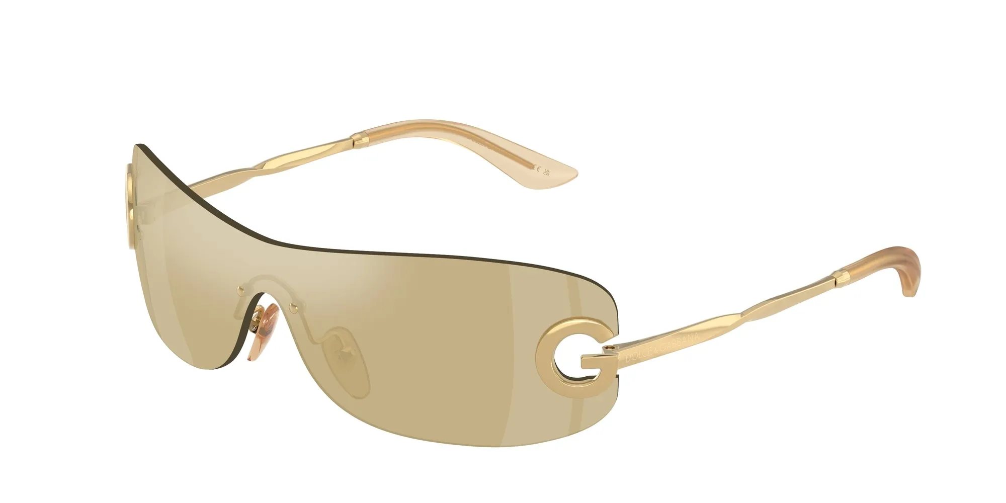 Dolce & Gabbana DX2001 02/6E Occhiali da sole bambino Metallo Oro Marrone Squadrata Specchiate - immagine 1