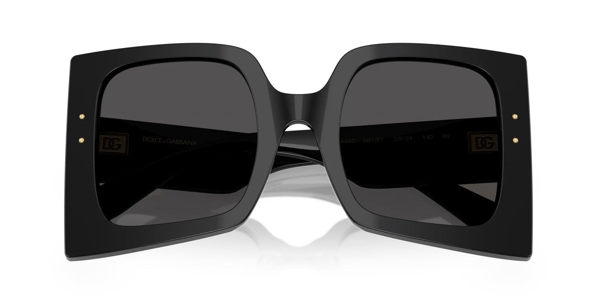 Dolce & Gabbana DG4490 501/87 Occhiali da sole Acetato Nero Grigio Squadrata Normale - immagine 2