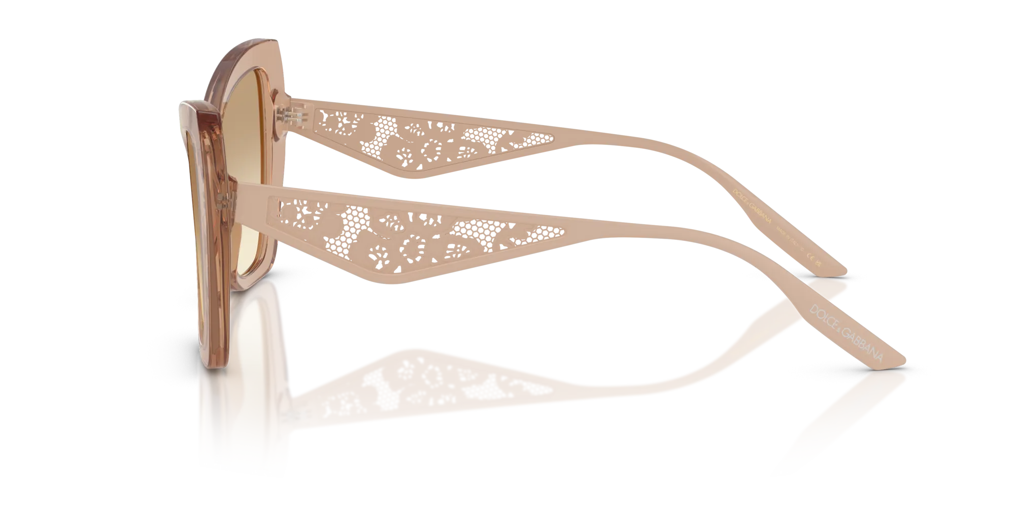 Dolce & Gabbana DG4489 343213 Occhiali da sole Acetato Marrone Marrone Cat Eye Normale Sfumato - immagine 4
