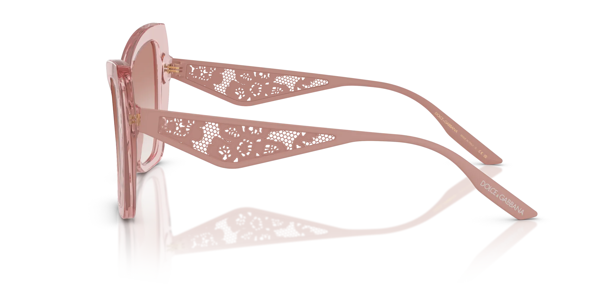 Dolce & Gabbana DG4489 322613 Occhiali da sole Acetato Rosa Marrone Cat Eye Normale Sfumato - immagine 4