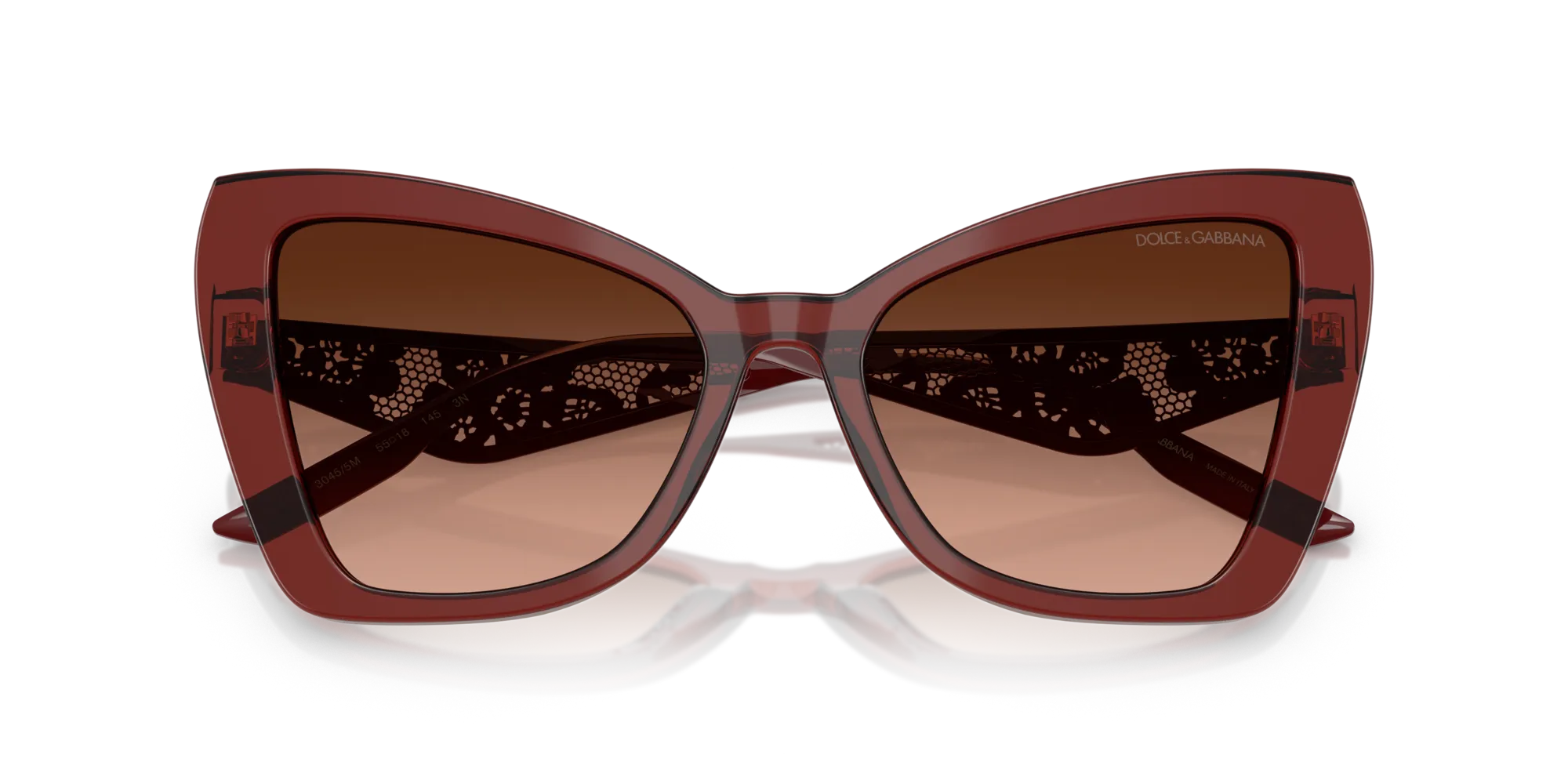 Dolce & Gabbana DG4489 30455M Occhiali da sole Acetato Rosso Rosa Cat Eye Normale Sfumato - immagine 2