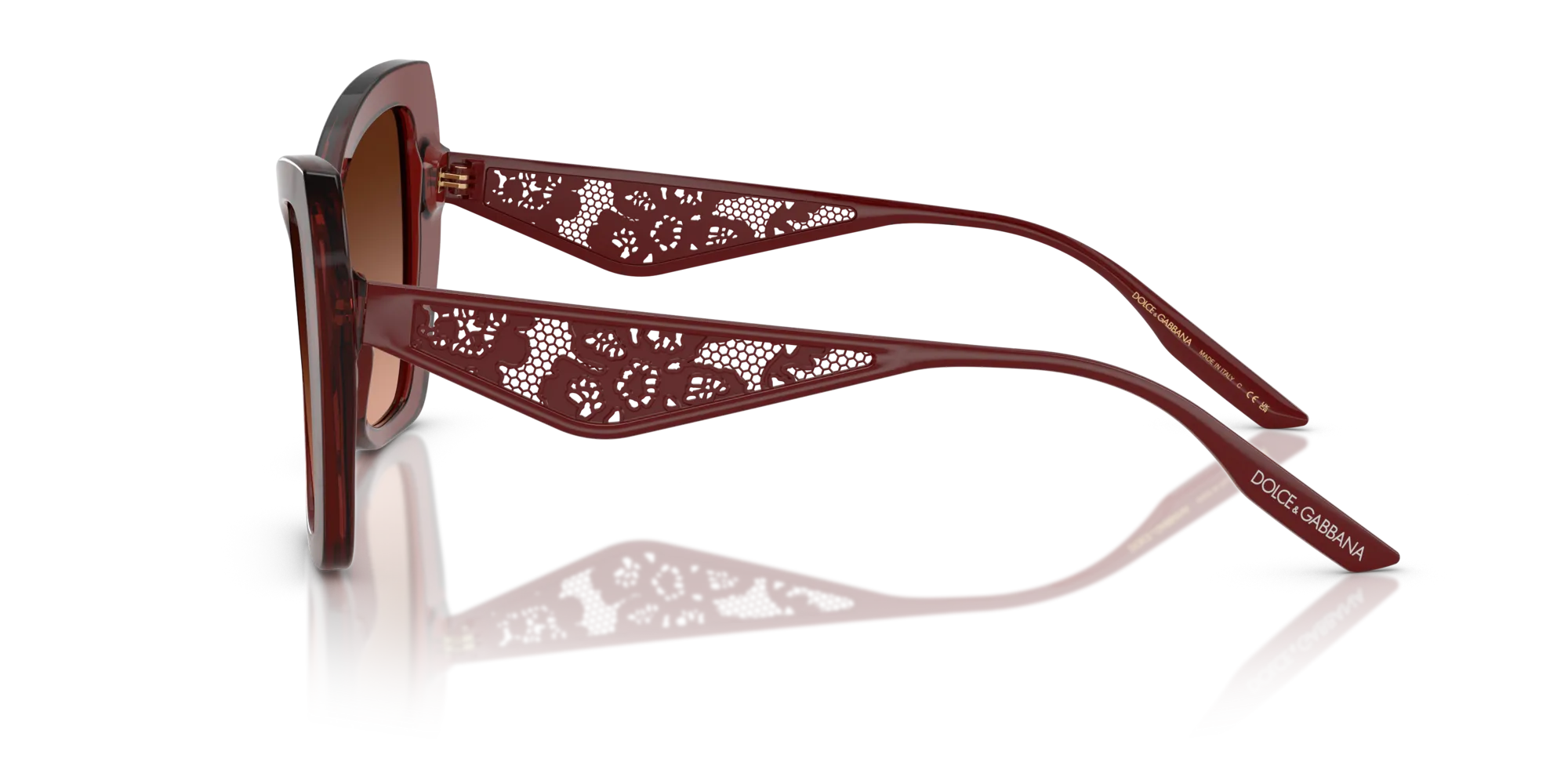 Dolce & Gabbana DG4489 30455M Occhiali da sole Acetato Rosso Rosa Cat Eye Normale Sfumato - immagine 4